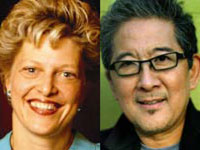 Combined photos of Philip Kan Gotanda and Carey Perloff.