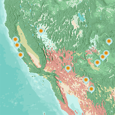 Native American Poets Map Detail