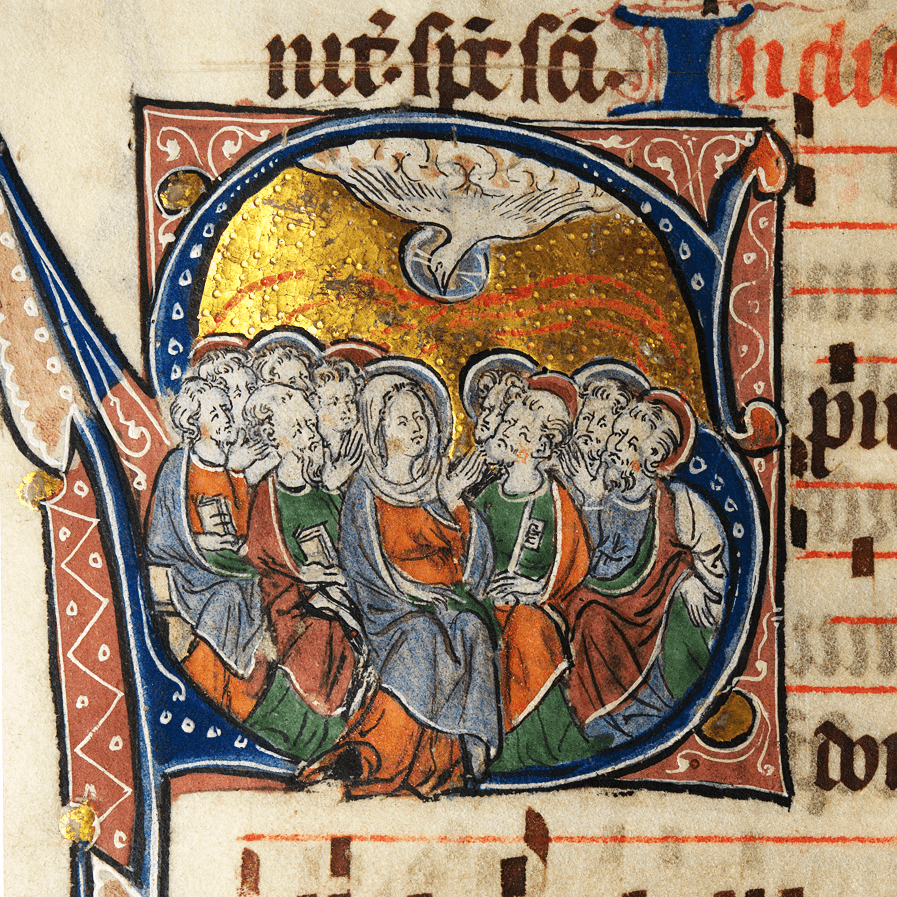 Illuminated Letter, Medieval Manuscript (Detail)