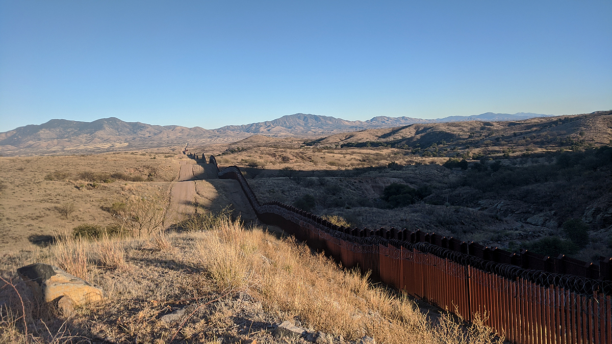 Aerial Photo of Fence on US-Mexico Border